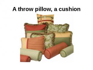 A throw pillow, a cushion