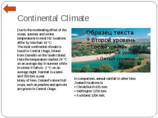 Continental Climate
