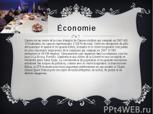 Économie Cannes est au centre de la zone d'emploi de Cannes-Antibes qui comptait