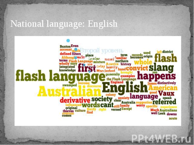 National language: English