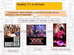 Reality TV in Britain