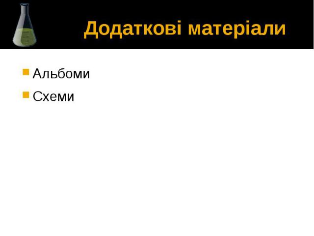 Додаткові матеріали Альбоми Схеми