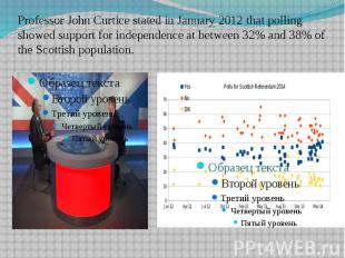 Professor&nbsp;John Curtice&nbsp;stated in January 2012 that polling showed supp