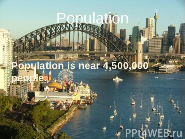 Population Population is near 4,500,000 people.