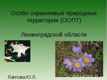 Особо охраняемые природные территории (ООПТ)Ленинградской области