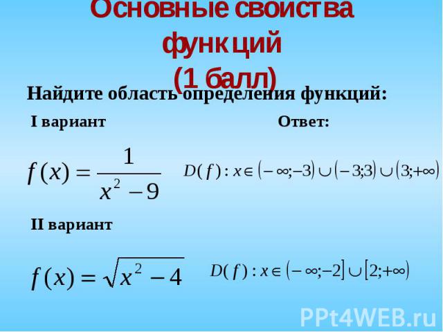 Найдите область определения функций: Найдите область определения функций: