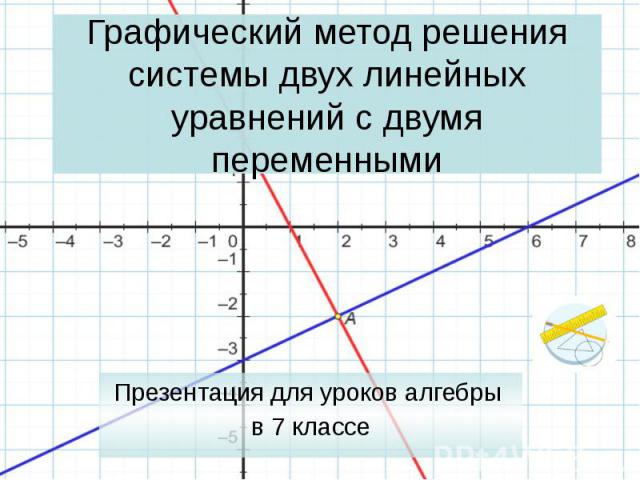 Графический метод решения системы двух линейных уравнений с двумя переменными Презентация для уроков алгебры в 7 классе
