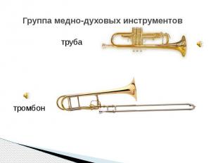 Группа медно-духовых инструментов труба тромбон