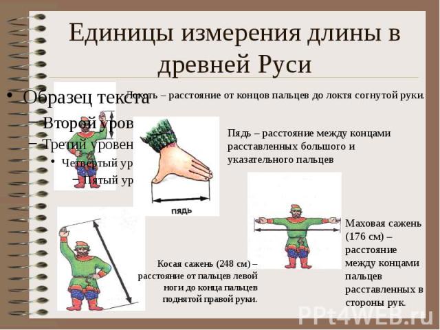 Единицы измерения длины в древней Руси