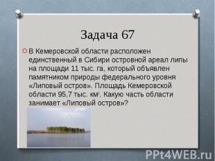 В Кемеровской области расположен единственный в Сибири островной ареал липы на п