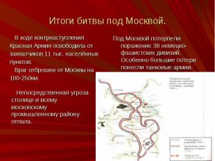 Итоги битвы под Москвой.