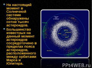 На настоящий момент в Солнечной системе обнаружены сотни тысяч астероидов. На на