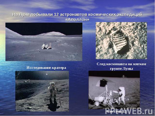 На Луне побывали 12 астронавтов космических экспедиций «Аполлон»