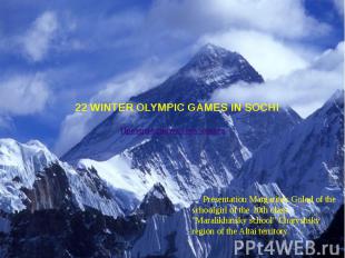 22 WINTER OLYMPIC GAMES IN SOCHI Presentation Margarita's Golod of the schoolgir