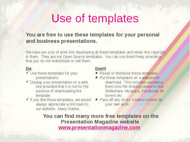 Use of templates
