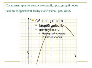 Составить уравнение касательной, проходящей через начало координат и точку с абс