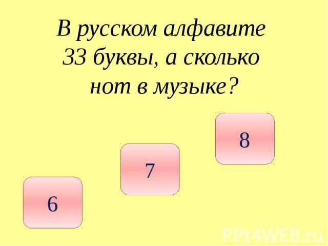 В русском алфавите 33 буквы, а сколько нот в музыке?