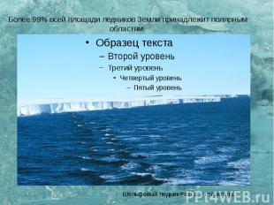 Более 99% всей площади ледников Земли принадлежит полярным областям.