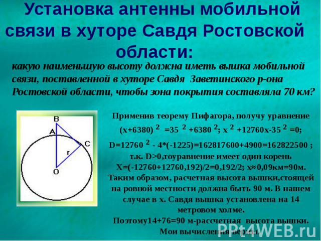 Установка антенны мобильной связи в хуторе Савдя Ростовской области: