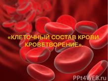 Клеточный состав крови. Кроветворение.