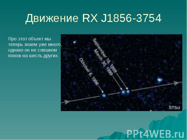 Движение RX J1856-3754