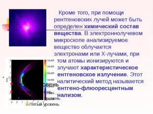 Кроме того, при помощи рентгеновских лучей может быть определен химический соста