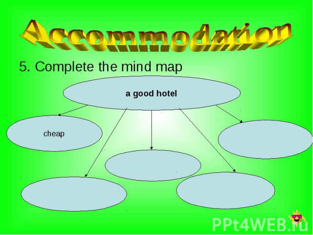 5. Complete the mind map 5. Complete the mind map
