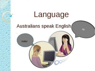 Language Australians speak English.