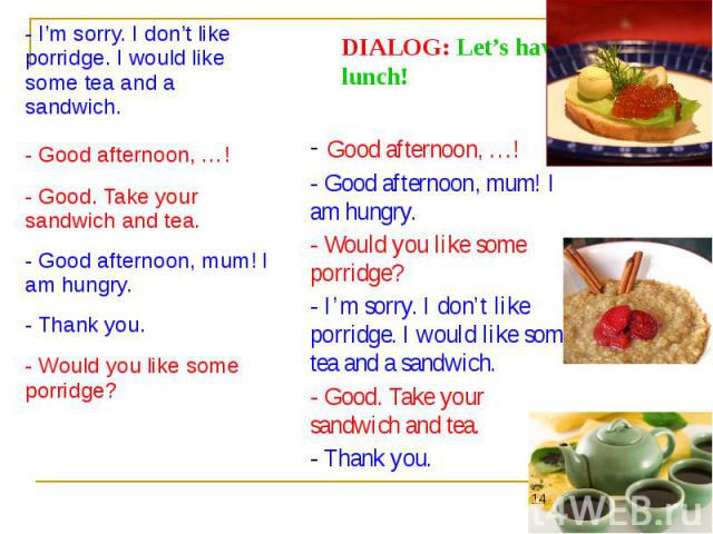 DIALOG: Let’s have lunch!
