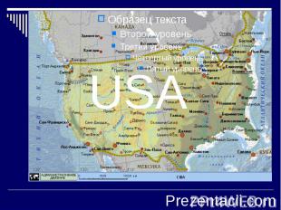 The geographical map of the USA USA