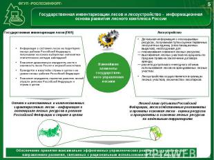 Государственная инвентаризации лесов и лесоустройство - информационная основа ра