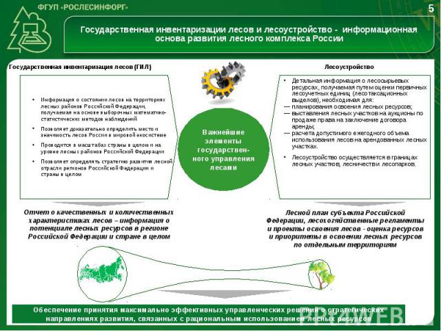 Государственная инвентаризации лесов и лесоустройство - информационная основа развития лесного комплекса России