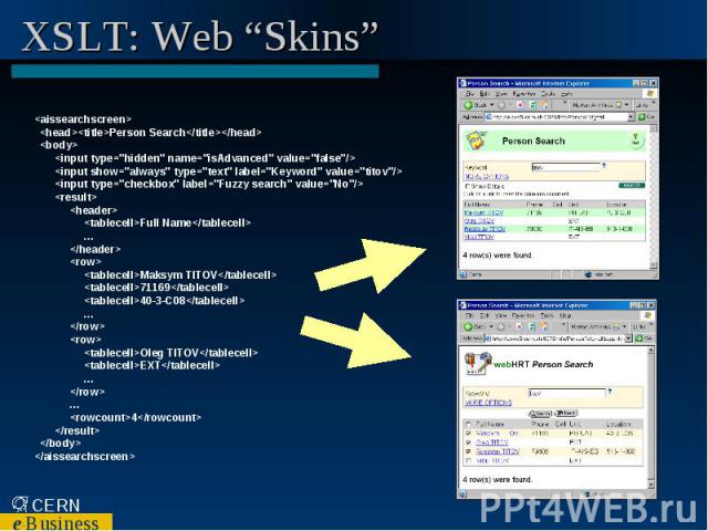 XSLT: Web “Skins”