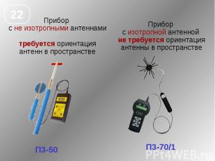 Прибор с не изотропными антеннами требуется ориентация антенн в пространстве