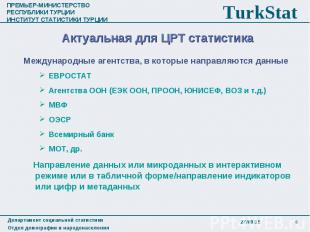 Международные агентства, в которые направляются данные Международные агентства,