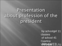 Presentation about profession of the president