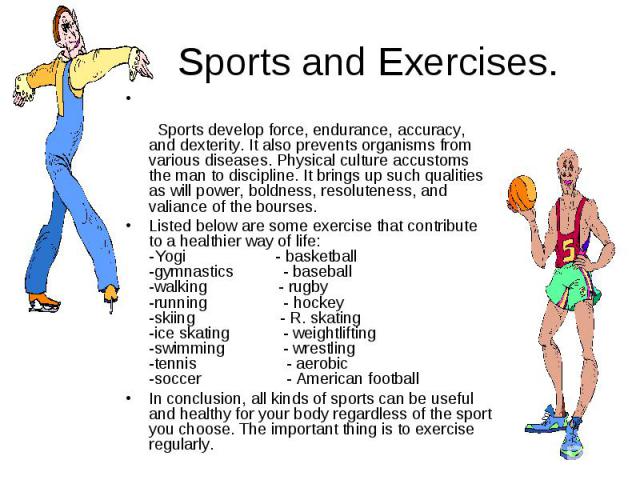Sports and Exercises.                                       …