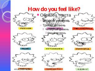 How do you feel like?