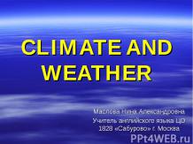 CLIMATE AND WEATHER