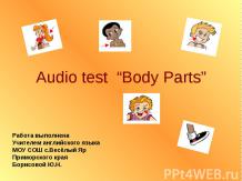 Audio test “Body Parts”