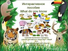 Интерактивное пособие What do you know about animals?