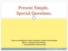 Present Simple. Special Questions.