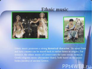 Ethnic music Ethnic music
