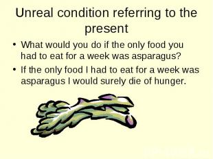 What would you do if the only food you had to eat for a week was asparagus? What