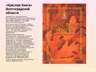 Первый том «Красной Книги Волгоградской области» («Животные») был издан в декабр