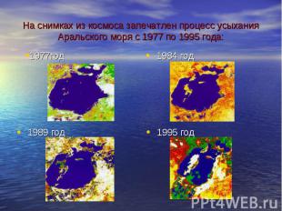 На снимках из космоса запечатлен процесс усыхания Аральского моря с 1977 по 1995