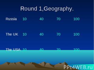 Round 1,Geography.