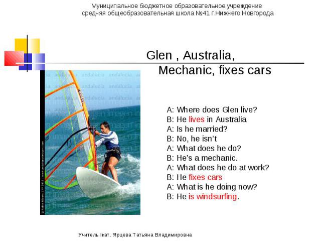 Glen , Australia, Mechanic, fixes cars Glen , Australia, Mechanic, fixes cars