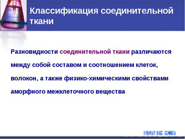 Классификация соединительной ткани