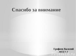Ерофеев Василий ФТД 1.1 Спасибо за внимание